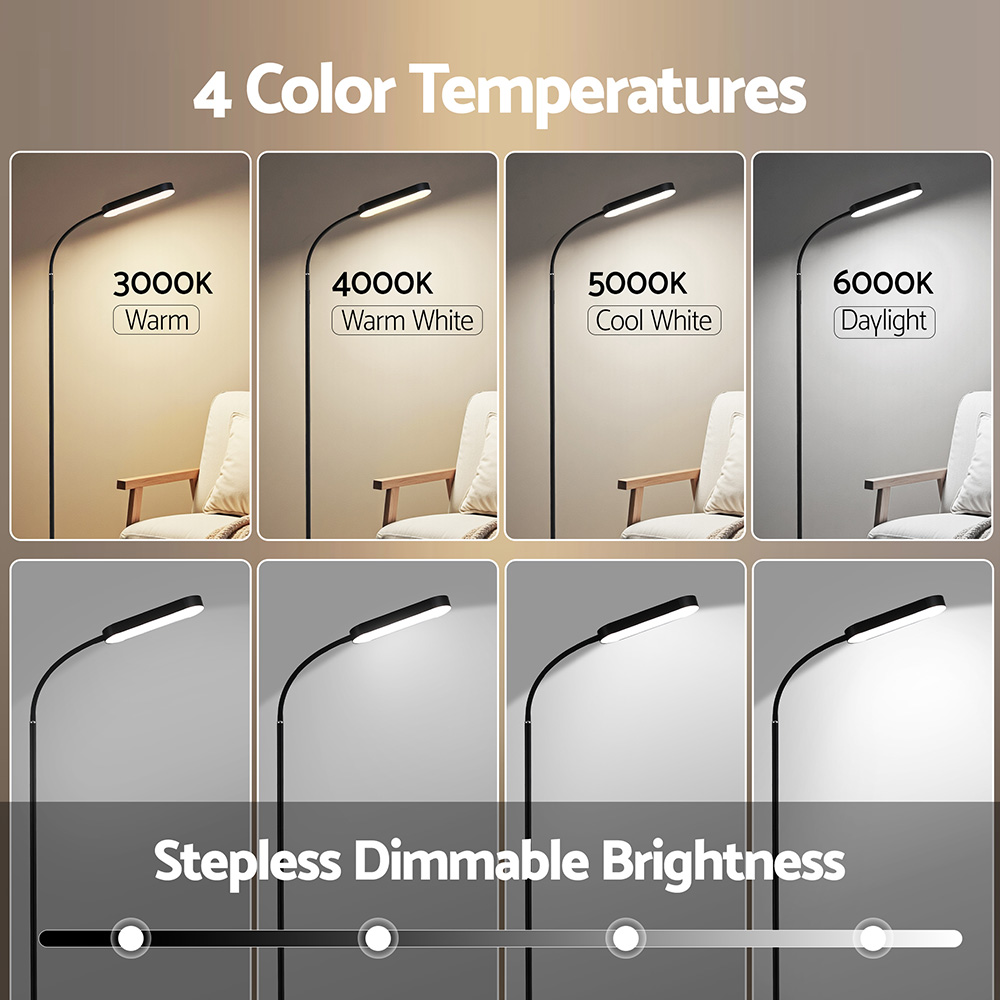Artiss LED Floor Lamp with Remote Control & 4 Color Temperature Reading Living Room Bedroom Office โ image 4
