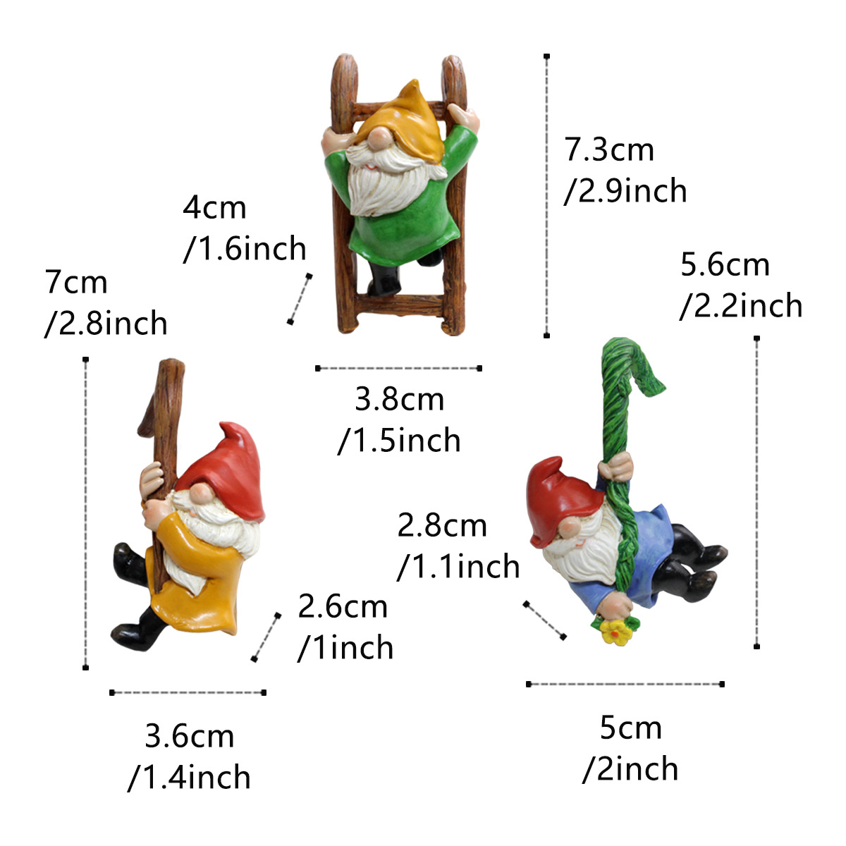 Resin Dwarf Garden Ornaments - Pastoral Succulent Planter & Hanging Pot Decorations — image 3