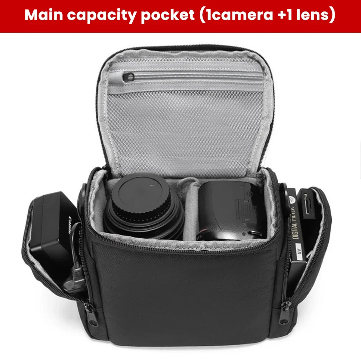 Portable Mirrorless Camera Shoulder Bag Waterproof Shockproof For Camera Storage — image 6