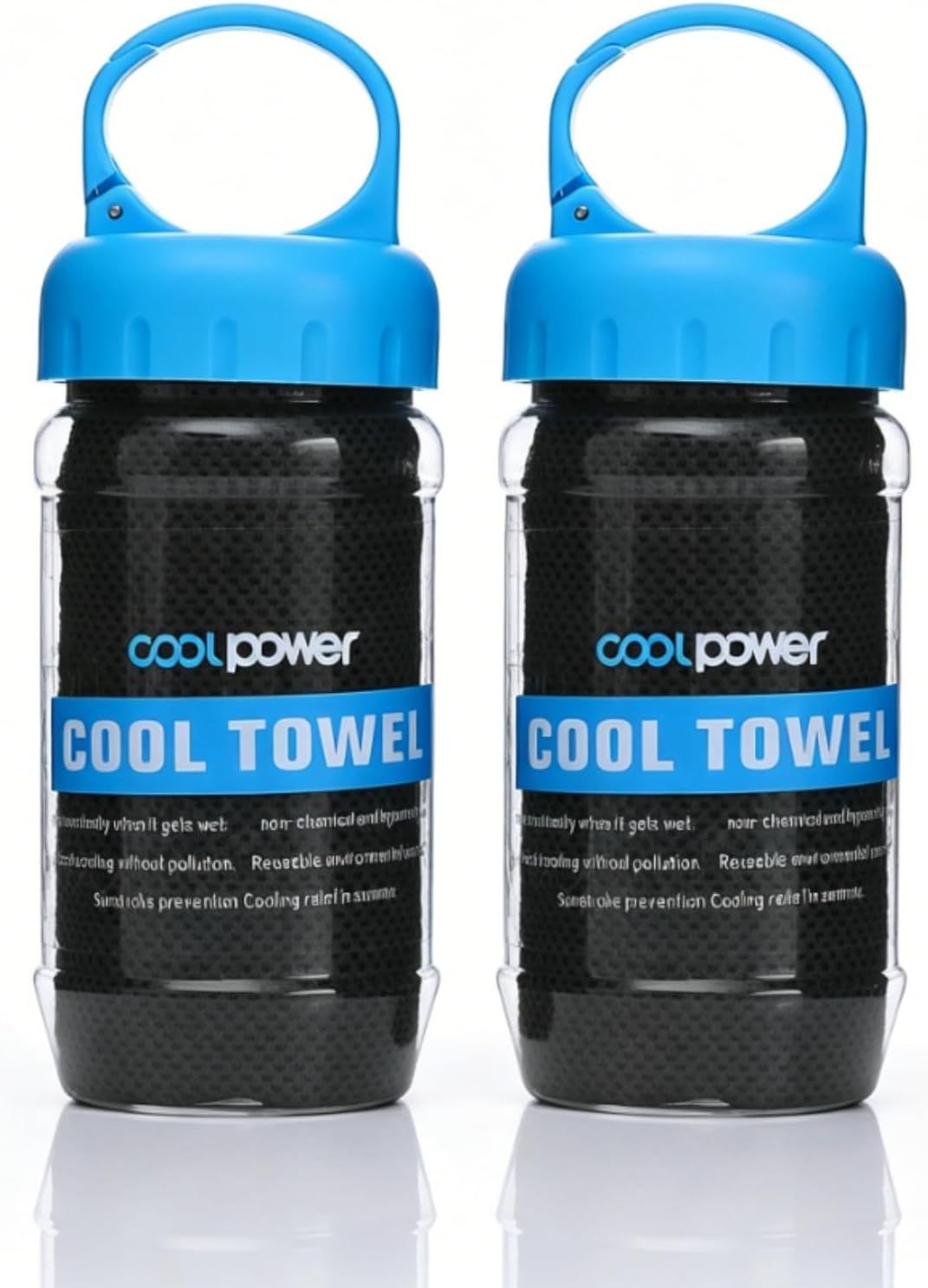 2 Pack Cooling Towels for Neck, Cooling Towels for Hot Weather, 30*100cm, Microfibre Cool Towels, Cooling Bottle Cold Sweat Towel,Instant Cooling Towel(Black)