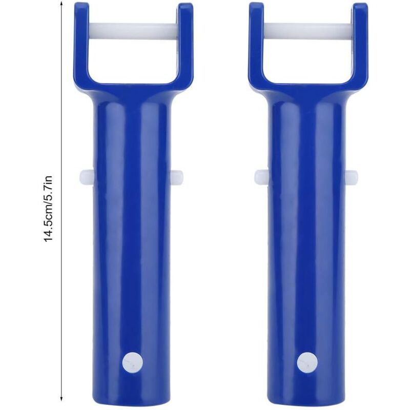 2 pcs V-Shaped Head Handle, Blue Swimming Pool V-Shaped Clip Brush Head Handle Replacement Pool Accessories — image 2