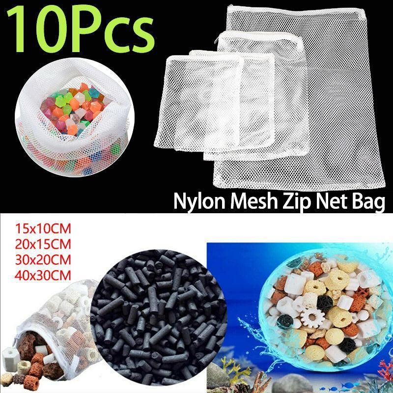 10Pcs Nylon Mesh Bags for Aquarium Pond Filter Media - 30CMx40CM — image 2