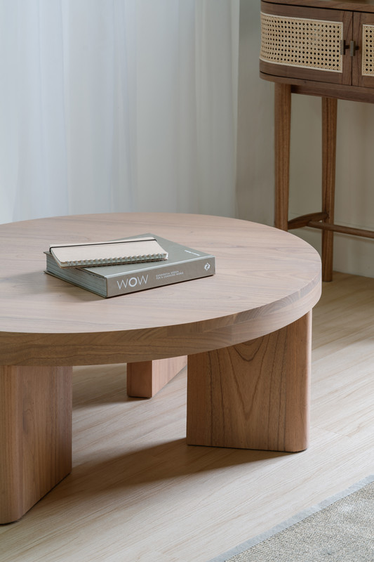 Apollo Round Solid Mindi Timber Coffe Table (Natural) โ image 3
