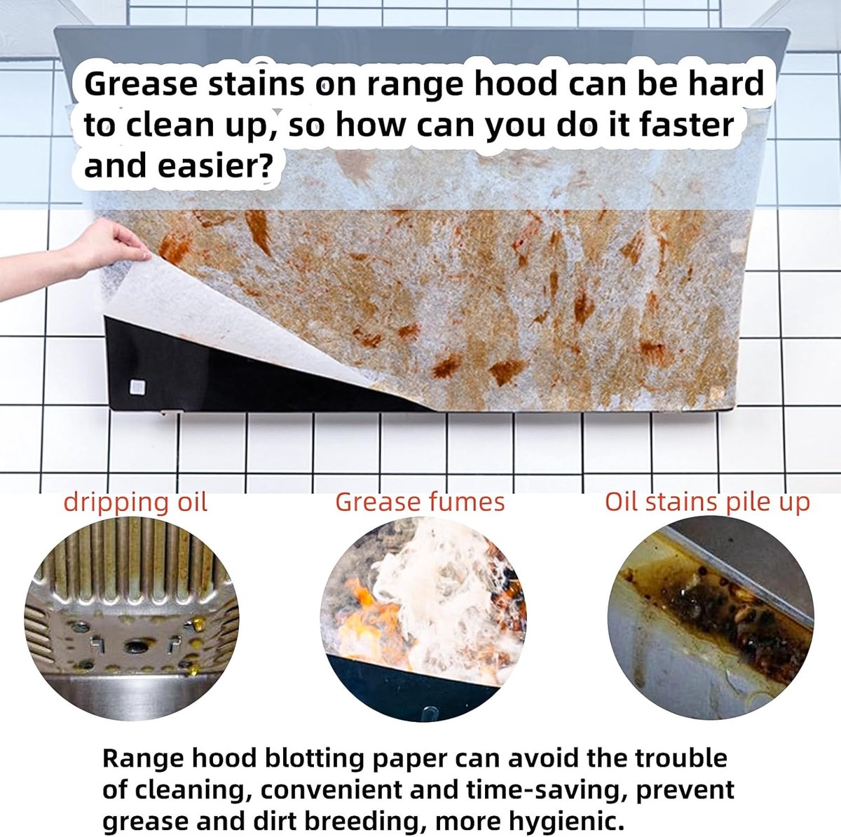 12 pieces - Range Hood Oil Filter Paper - oil-absorbing paper for range hoods - filter paper for range hoods - non-woven extractor fan filters - kitchen grease — image 5