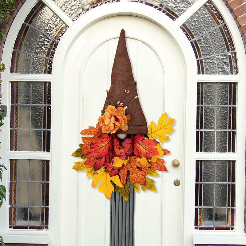 Autumn Maple Leaf Harvest Decoration, Indoor and Outdoor Autumn Signs Thanksgiving Flower Wreath Autumn Decoration — image 4