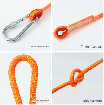 White 10mm Double Hook Climbing Rope Set - 15m Durable Outdoor Safety Rescue Cord โ image 2