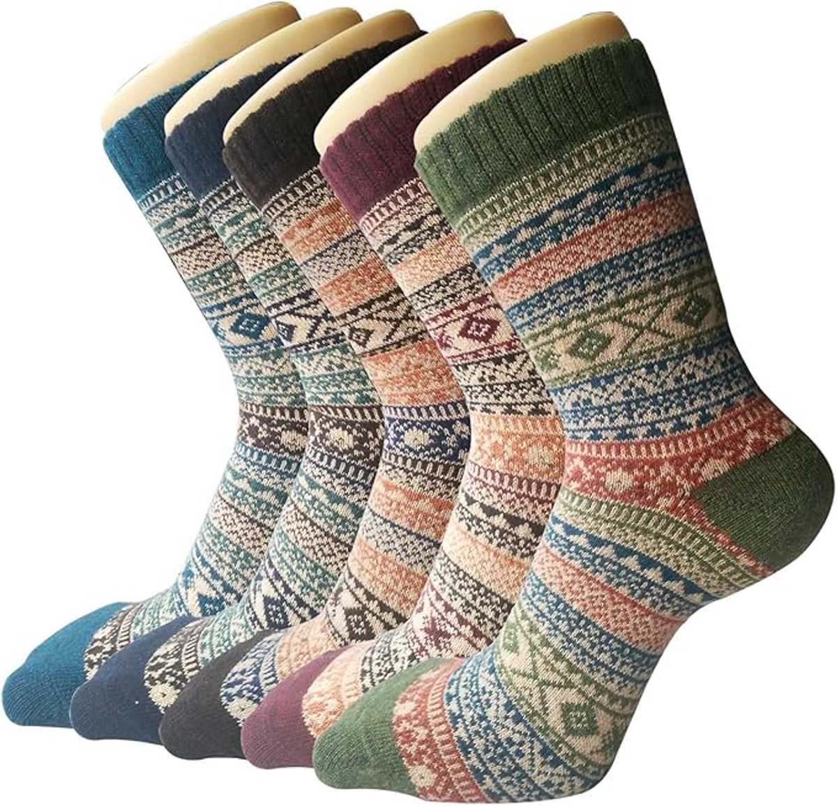 house socks-Warm winter socks for women - 5-pack - Retro design - Women's socks - Lounge Socks - Warm women's socks - Premium pure cotton socks in regular size
