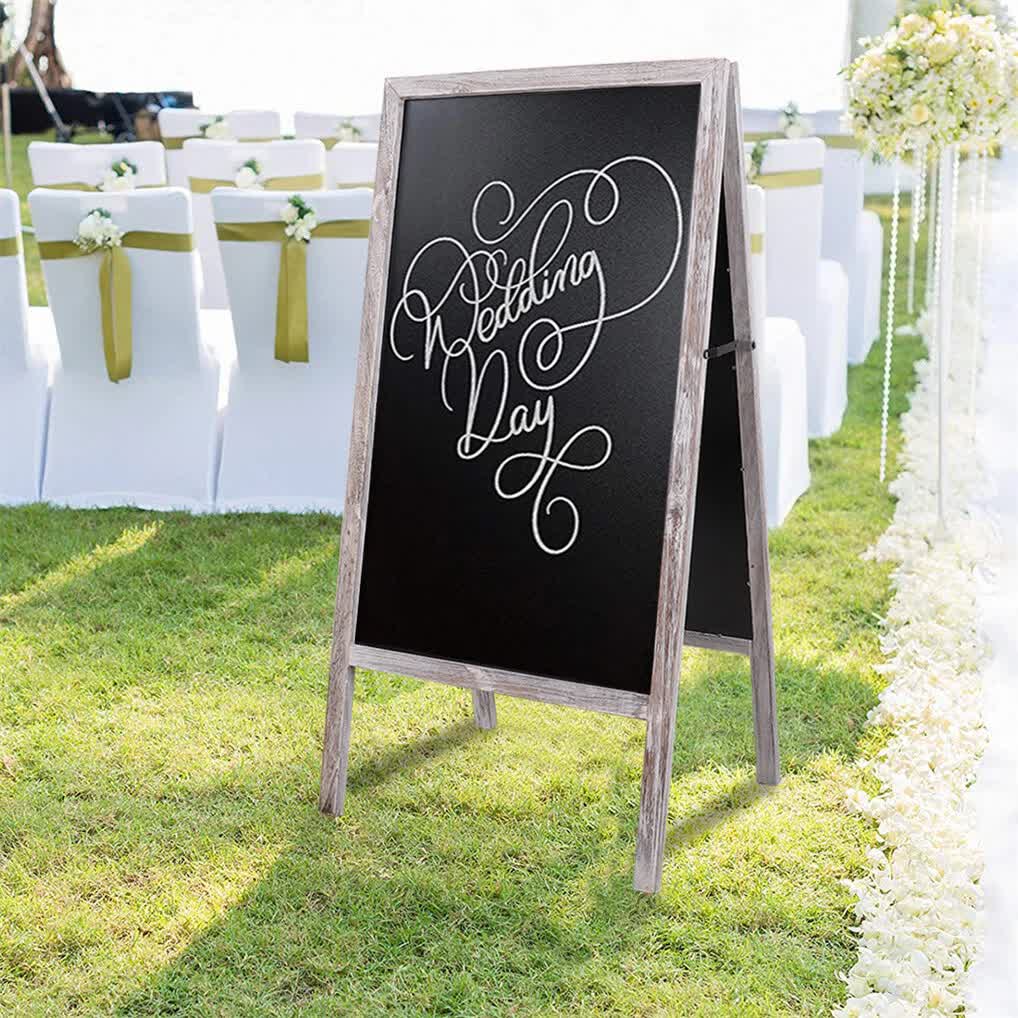 P&P Rustic Wooden Double-Sided Chalkboard Sign for Indoor & Outdoor Use โ image 3