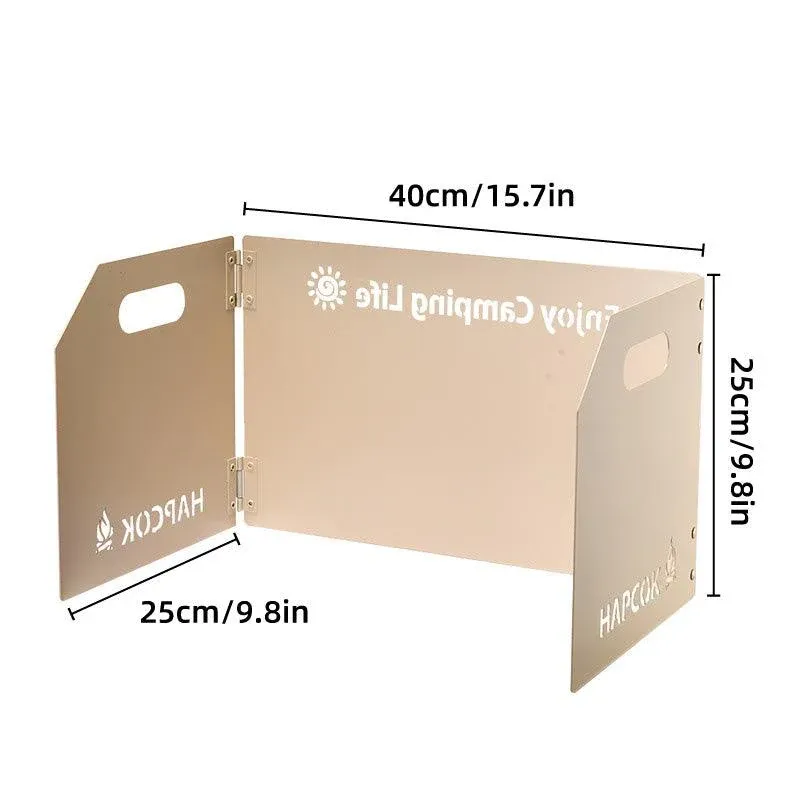 Outdoor Camping Tri Fold Board Portable Folding Windproof Windshield Protector - White β image 4