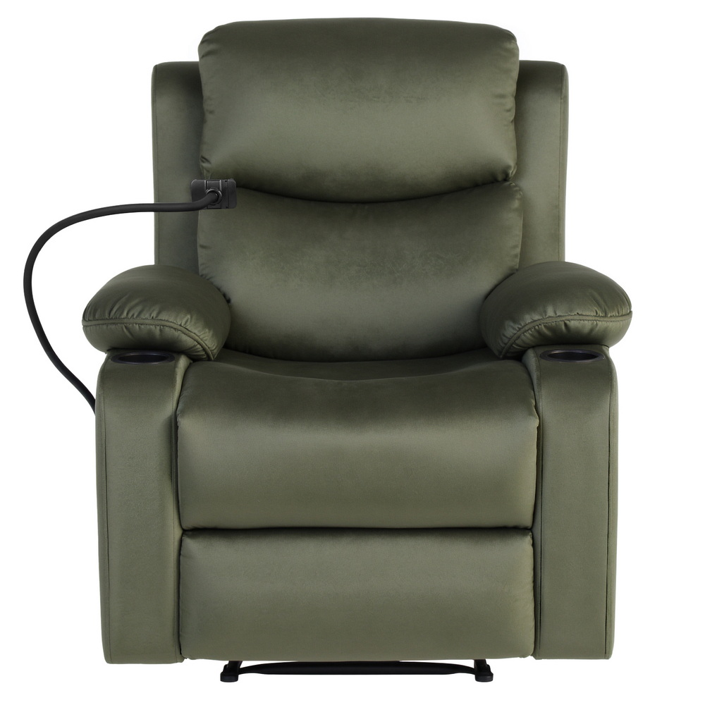 Artiss Recliner Chair Heated Massage Chair with Phone Holder Velvet — image 2