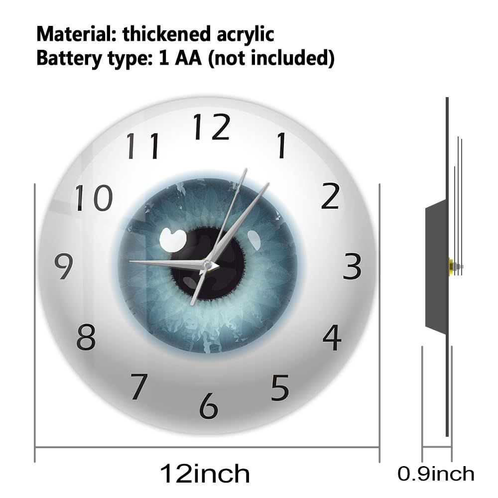 Pupil Core Sight View Ophthalmology Silent Wall Clock Battery Operated Quartz 12inch All Seeing Human Body Anatomy Novelty โ image 2