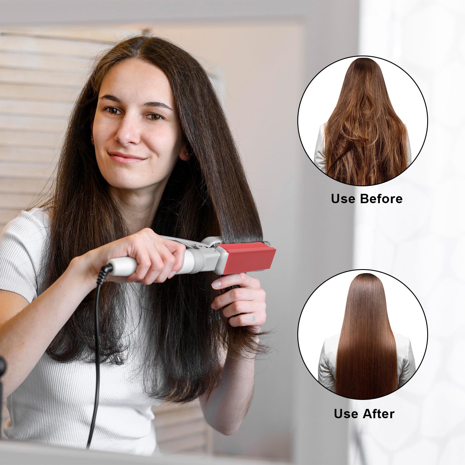 Hair Straightener Comb Fit Hair Straightening Flat Iron, 2 Pcs Women DIY Combs Accessories, V Shape Comb for Hair Straightener โ image 2