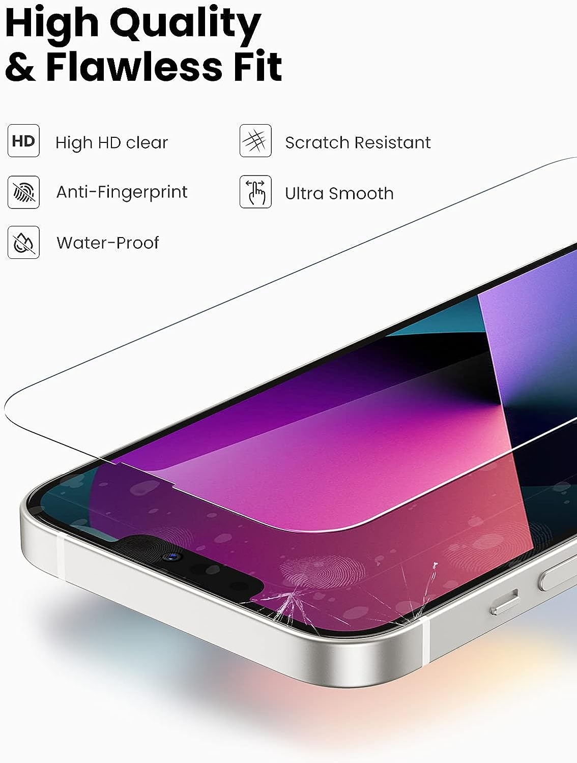 UGREEN 80969 Full Coverage HD Tempered Glass Screen Protector with Precise-Align Applicator for iPhone 13 Pro Max / 14 Plus (2-Pack) — image 3