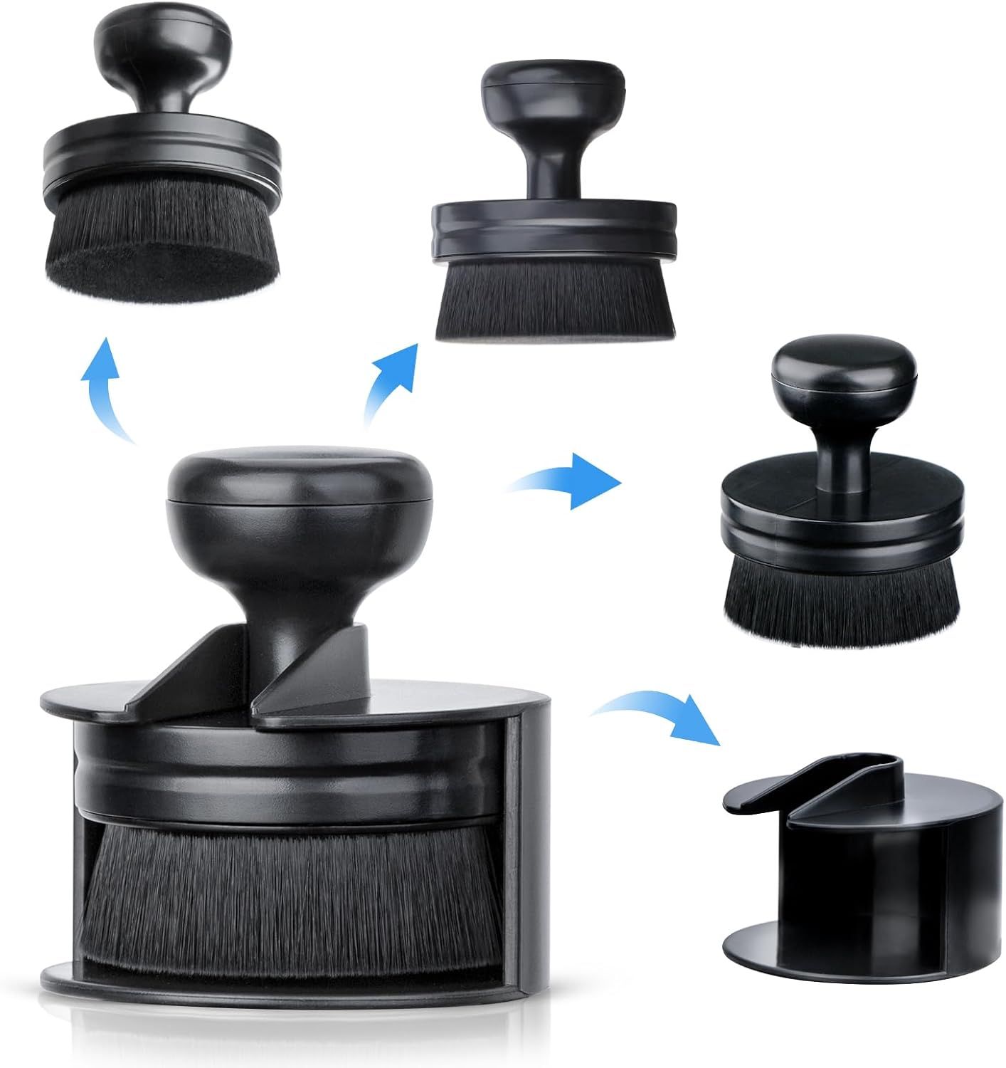 Car Tire Shine Applicator,Vegan Tire Shine Brush with Stand or Auto Detailing Cleaning Service (Black) — image 4