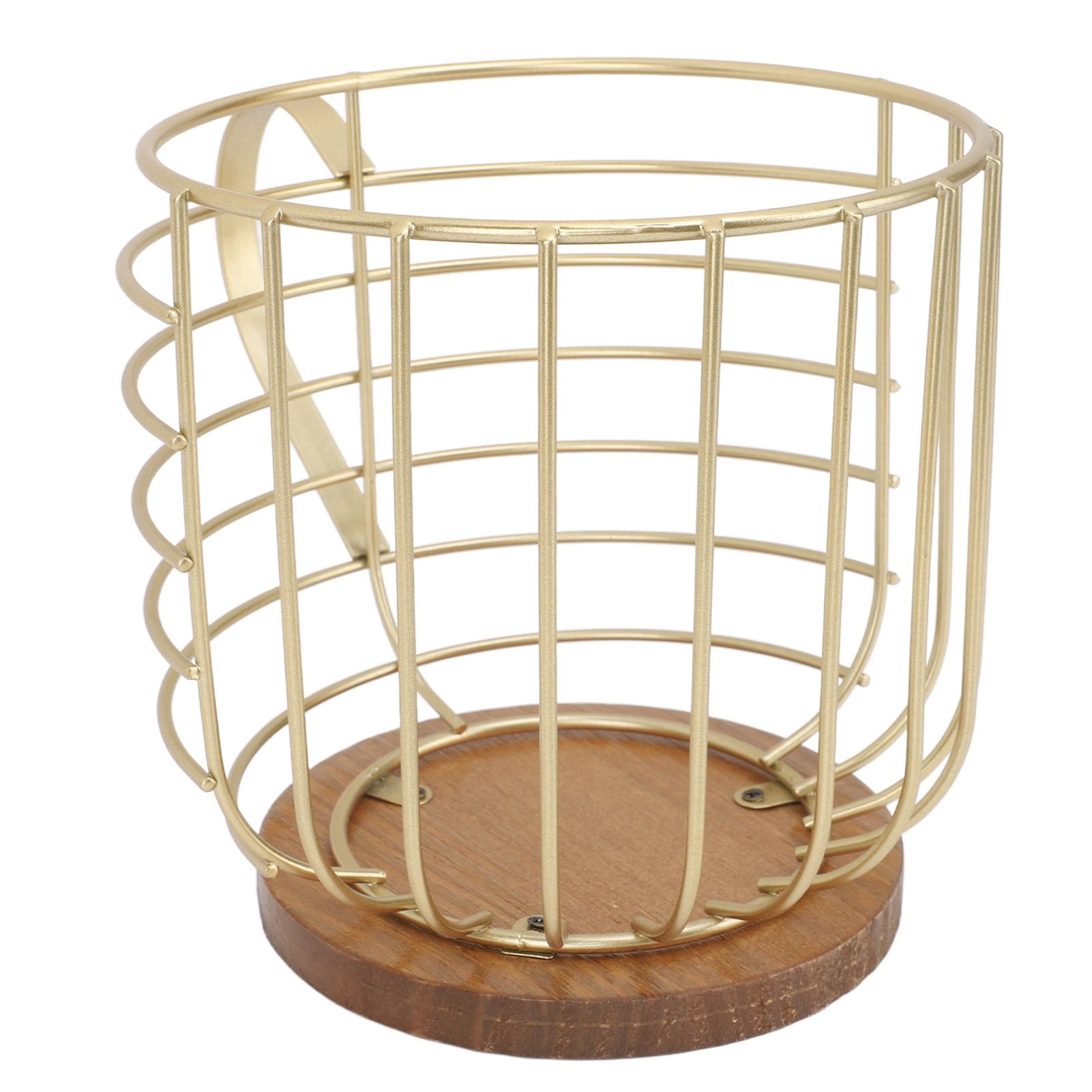 Coffee Pod Holder Iron Large Capacity Space Saving Wooden Base Coffee Pods Storage Organizer for Home Coffee Bar Gold with Lid โ image 5