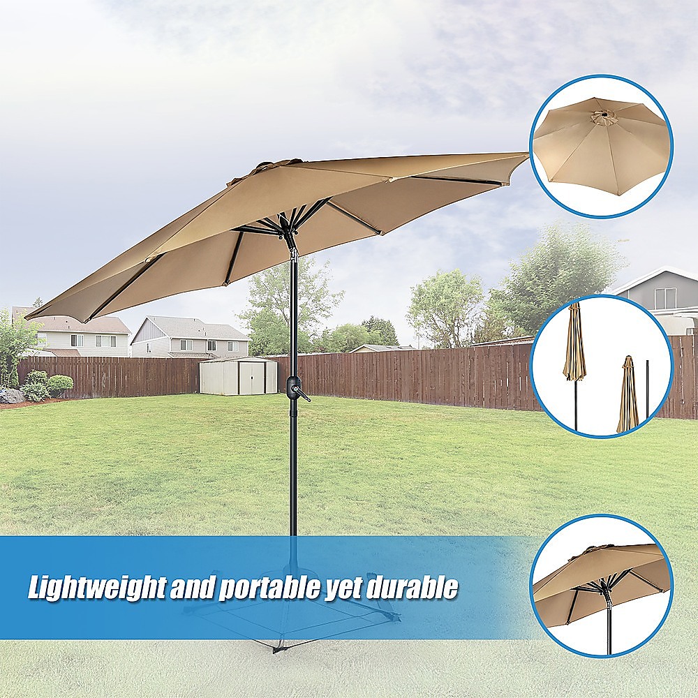 9FT Patio Umbrella Outdoor Garden Table Umbrella with 8 Sturdy Ribs โ image 6
