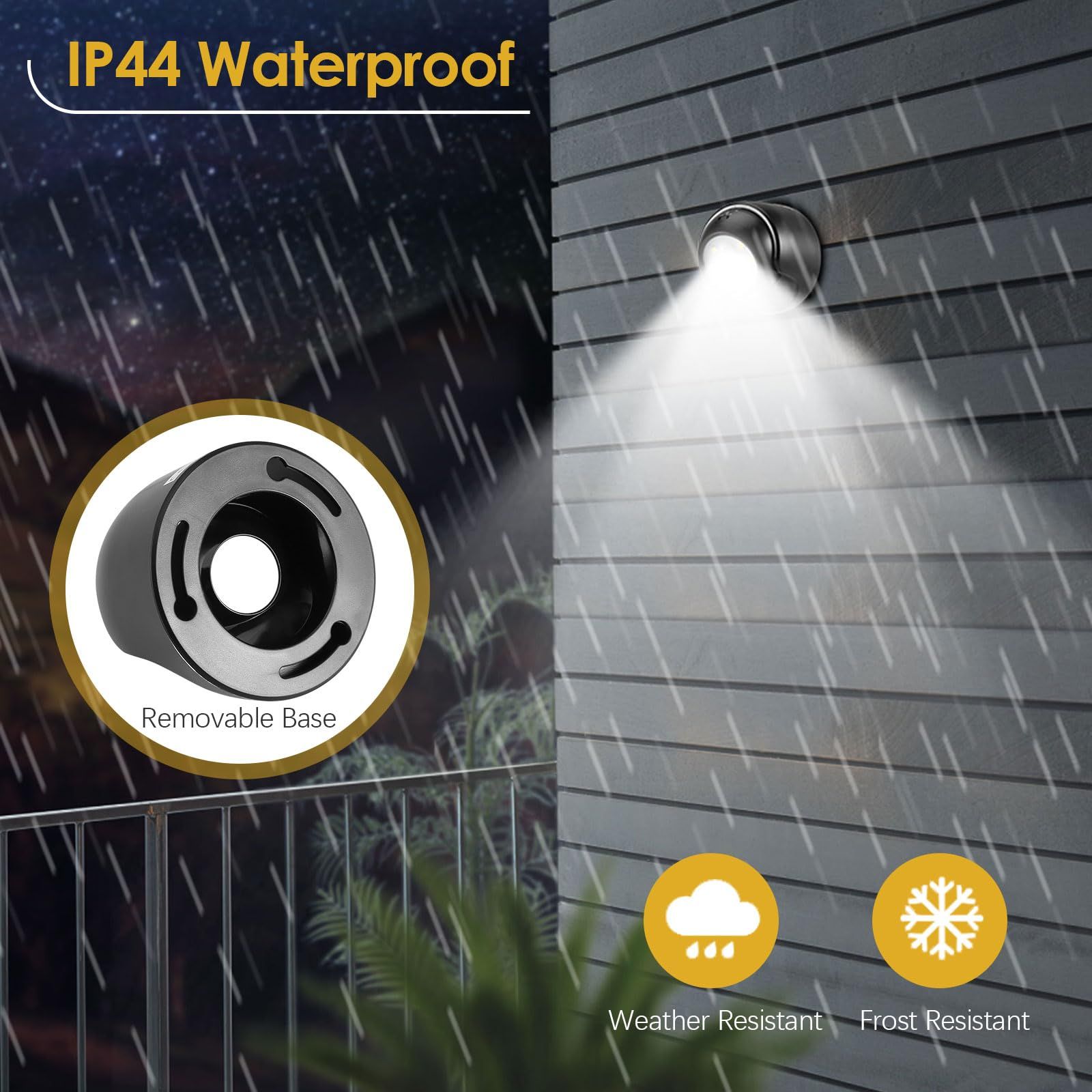Battery Operated Motion Sensor Light Waterproof Wireless LED Battery Powered Wall Light Auto On/Off 2 Pack — image 4