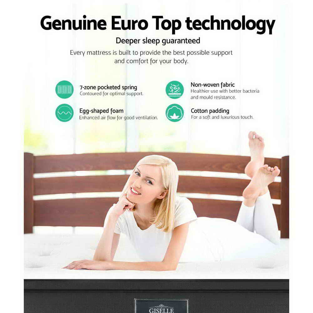 Giselle Bedding 34cm Mattress Euro Top Double — image 4