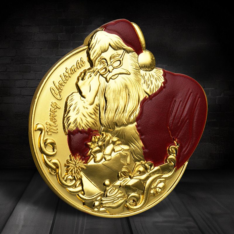 Coin Collection Commemorative Coin The American Christmas Color Bell Lifetime Embossed Santa Claus Gift Gold Plated Memorial — image 4
