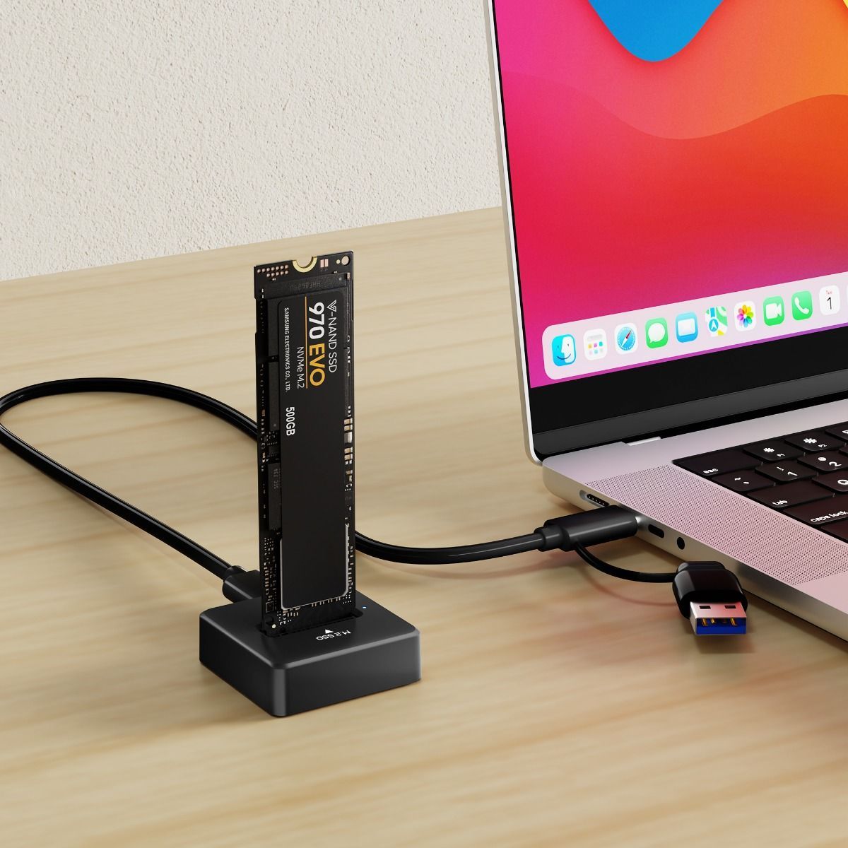 mbeat H5 USB-C/A 10Gbps M.2 NVMe & SATA SSD Mini Dock โ image 2
