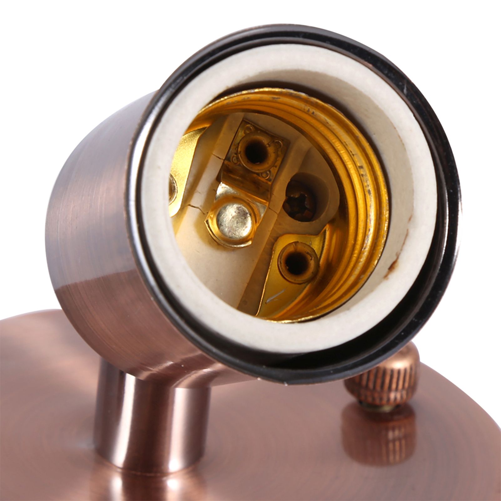 E27 Modern Vintage Ceiling Light Wall Lamp Bulb Holder Socket 180° Rotating Red Bronze — image 5