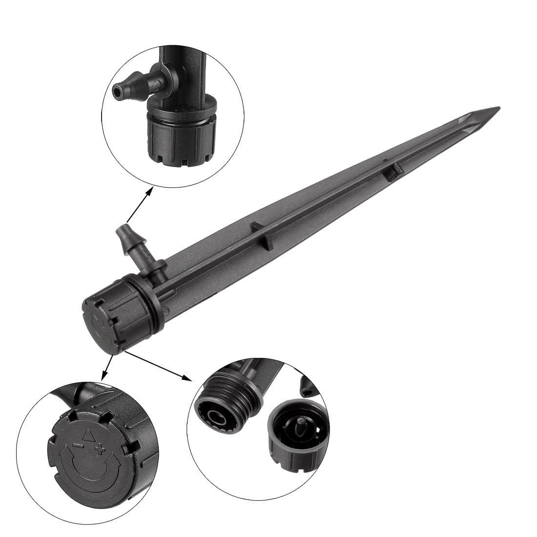 Adjustable Drip Head Landscape Fruit Tree Garden 360 degree Black 8-hole Integrated Rod Irrigation Drip Nozzle β image 2