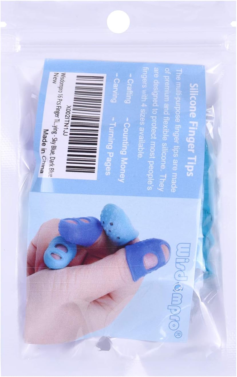 16 Pcs Finger Tips, 4 Sizes Silicone Thimble Fingertip Grips Thumb Protectors Pads Cover for Hand Sewing, Paper Sorting, Page Turning, Money Counting, Guitar โ image 6