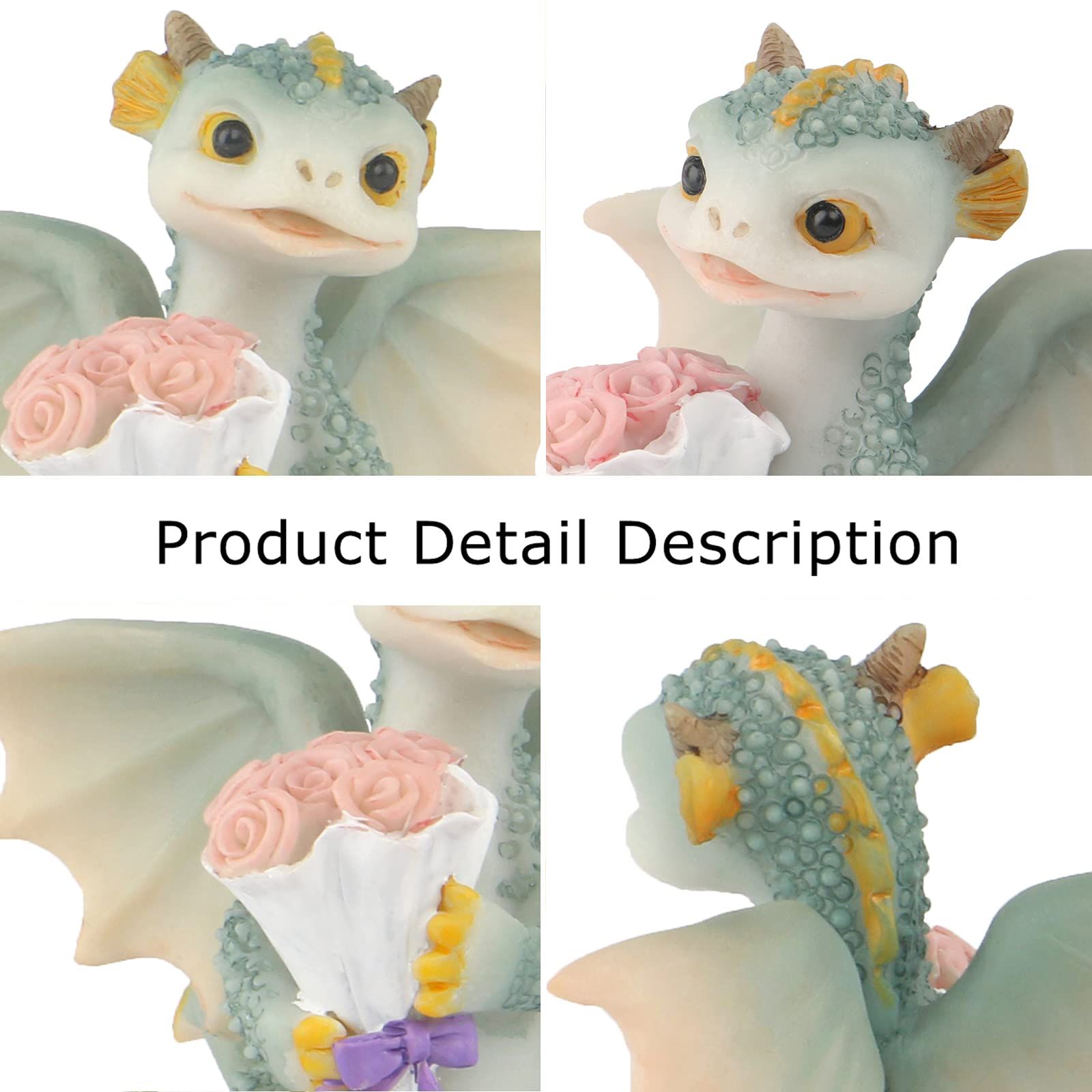 Dragon Statue Mini Dragon Figurine, Resin Home Decor, Cute Ornaments, Lucky Animal Garden Statue for Micro Landscape — image 3