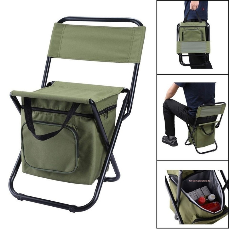 Blue 3-in-1 Portable Folding Camping Chair with Built-in 10L Cooler Bag Lightweight Backpack Stool for Fishing Beach and Outdoor Picnics โ image 4