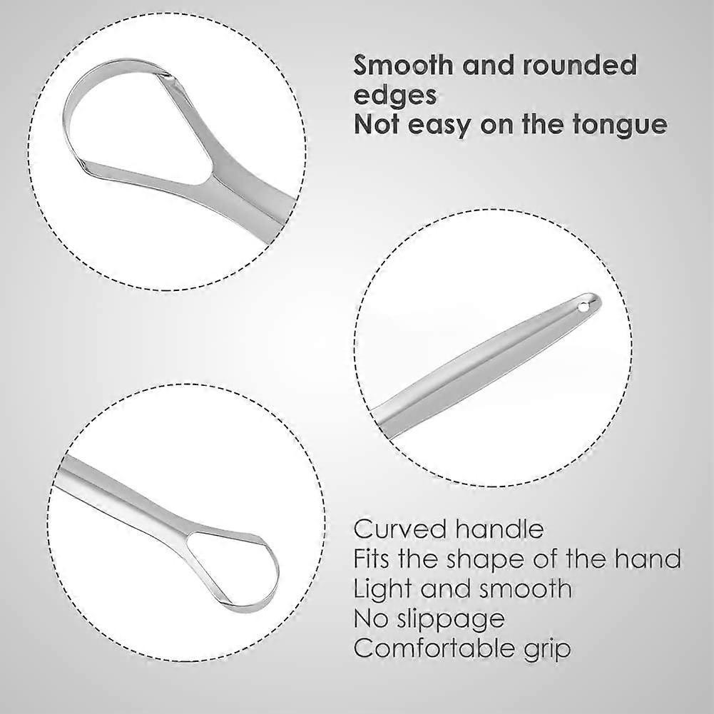 3PCS Stainless Tongue Scrapers, Oral Care Tool for Fresh Breath & Bad Breath Prevention — image 3