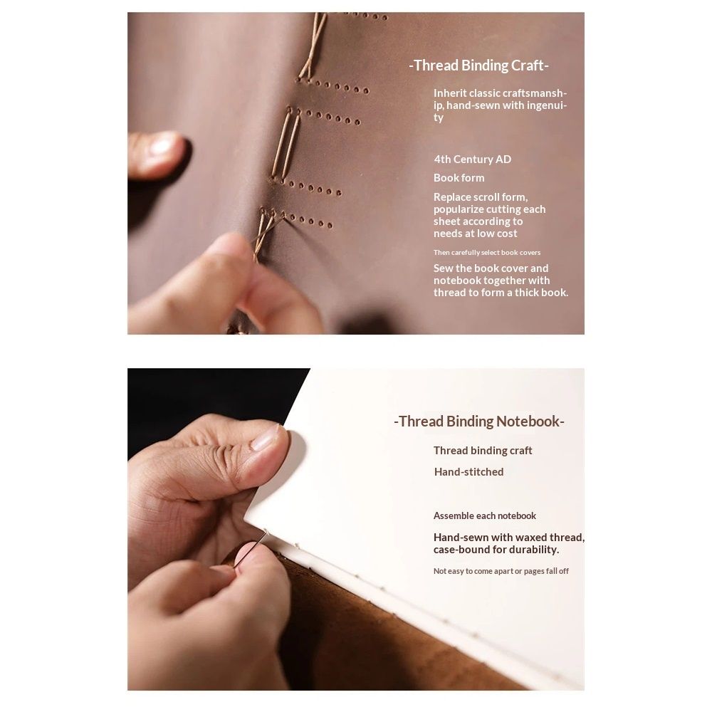 Brown Notebook Journal - Leather Journals for Writing Small Size Diary 10.5*13cm, Notepad For Women and Man, Gifts,Work,Travel — image 4