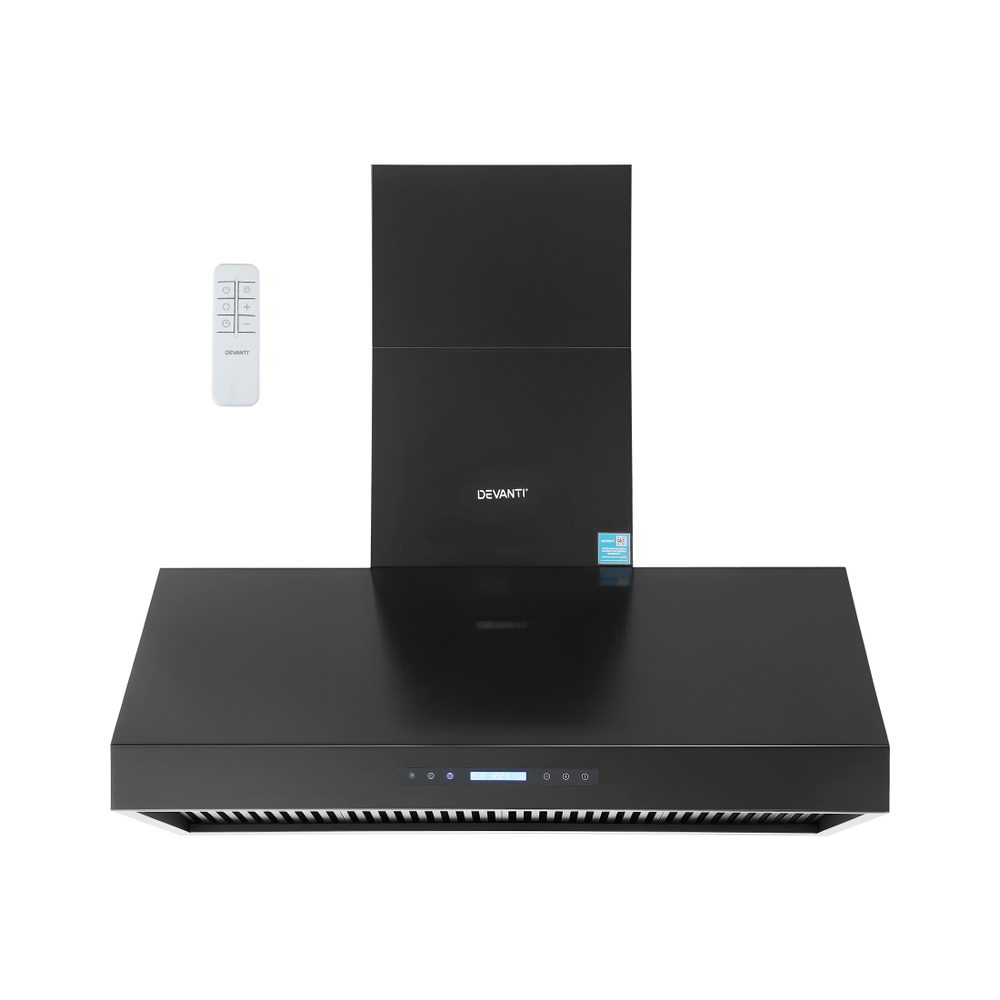 Devanti 1200mm Commercial BBQ Range Hood Dual Motor W/ Remote Control Black — image 2