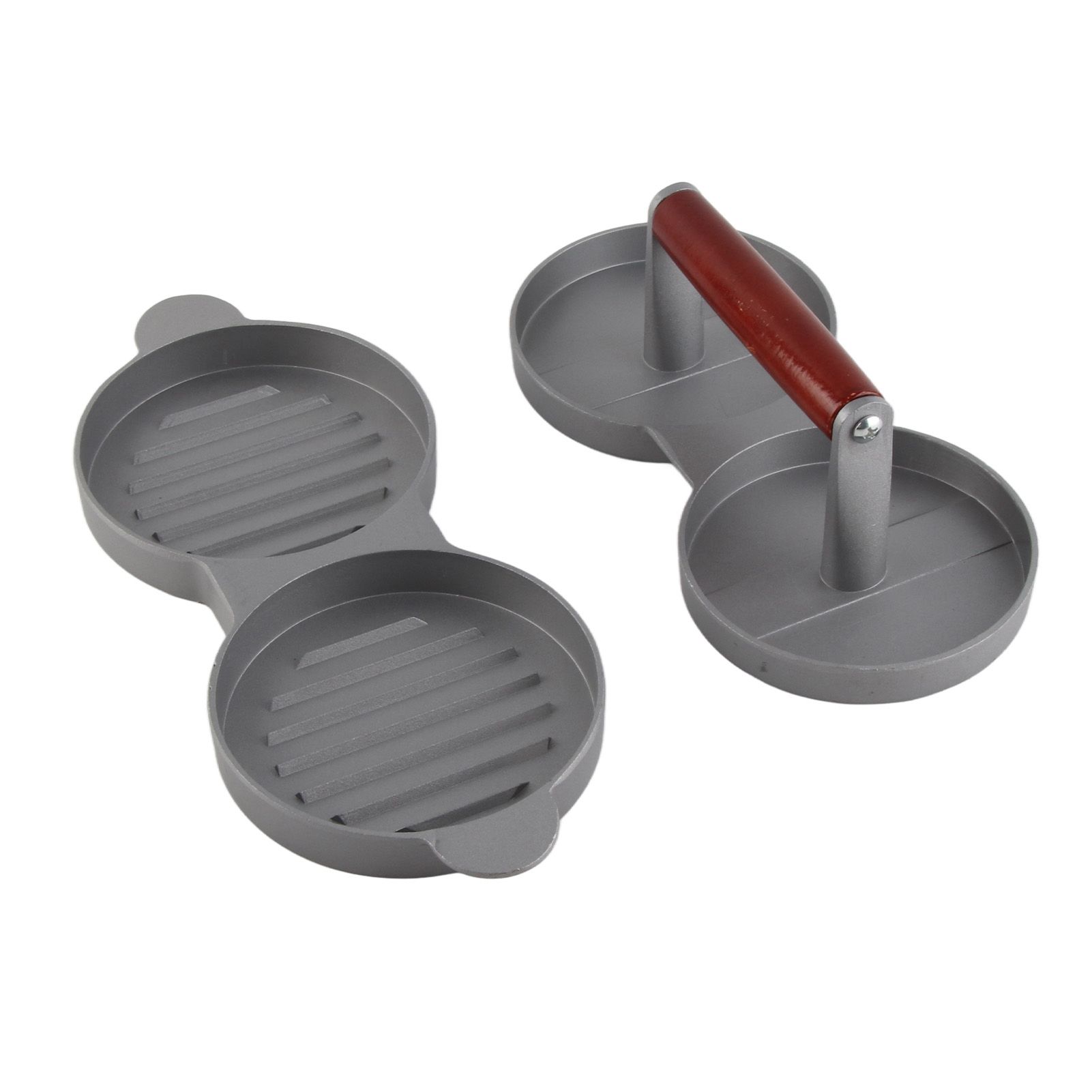 Aluminum Alloy NOn Stick Double Burger Press Mold Hamburger Meat Beef Kitchen Tools — image 4