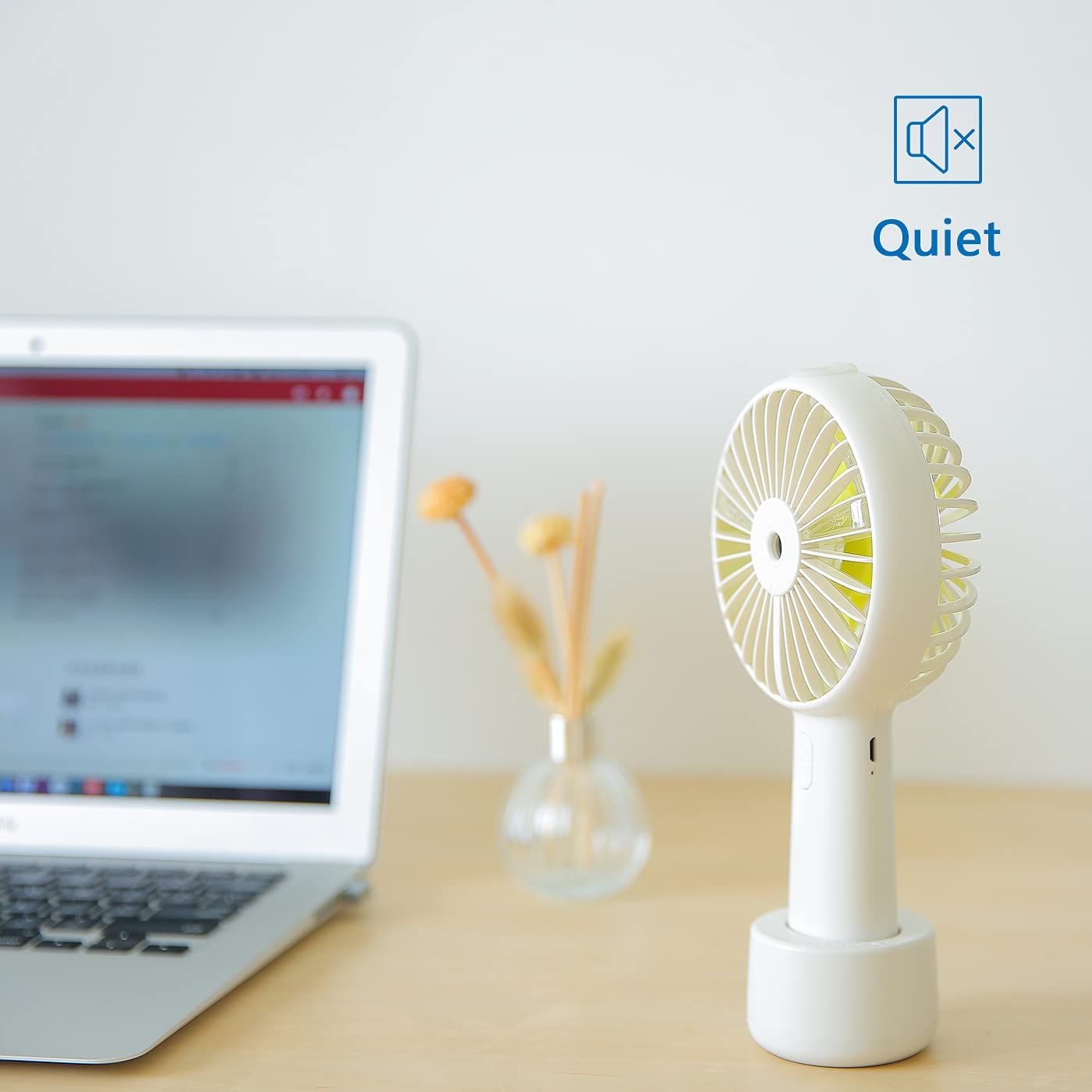 Small Handheld Misting Fan, Portable Mister Fan with 20ml Water Tank Rechargeable USB/Battery Operated Spray Water — image 2