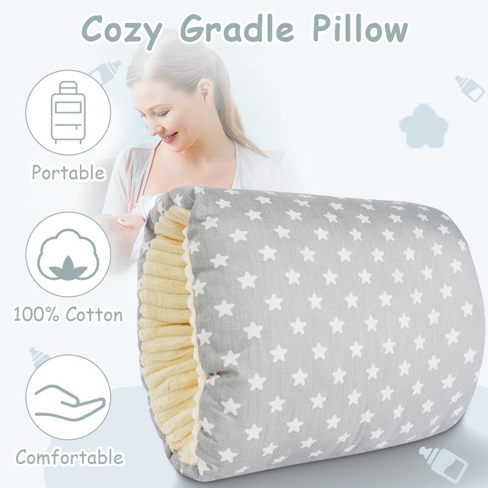 Nursing Pillow - For Breast and Bottle Feeding - Adjustable Height - Suitable for Crib and Bed - Washable Cover - 100% Cotton - Universal Size — image 3