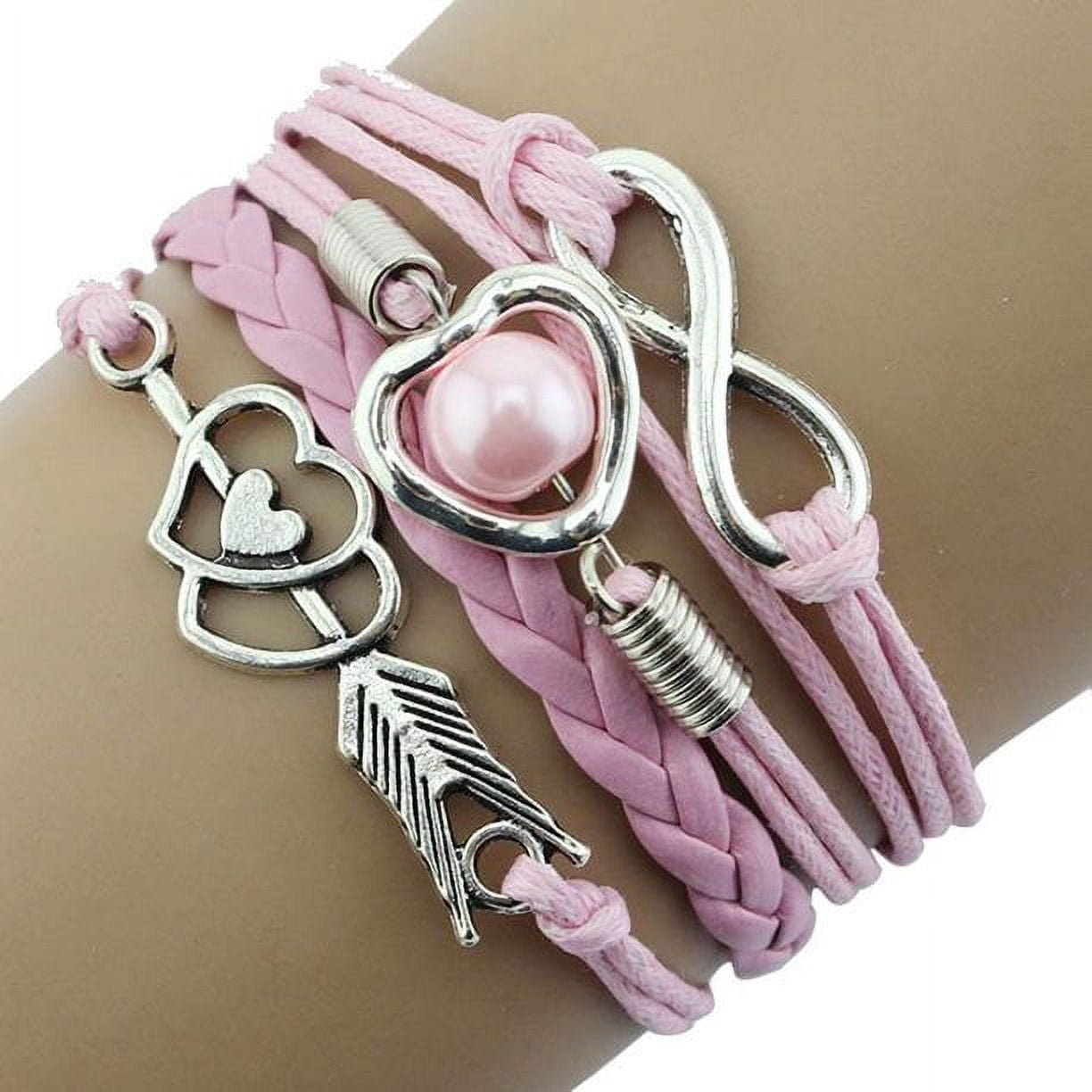 Bracelets for Women Friendship Leather Bracelet Gift Hand Jewelry for Woman or A Girl - There are Many Colors to Choose From Black & Red ā image 4