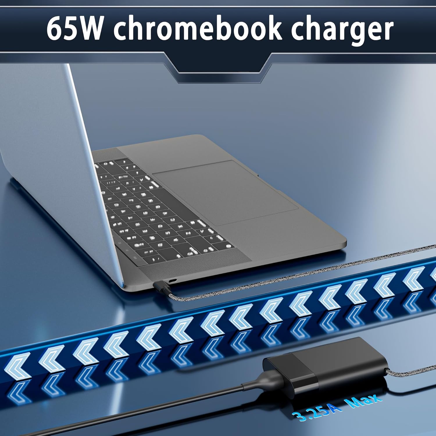 New Slim 65W USB C Laptop Charger Replacement for HP Spectre X2 X360, Spectre, Elitebook X360, Envy, Chromebook, Pavilion X2, Elite x2, ProBook — image 4