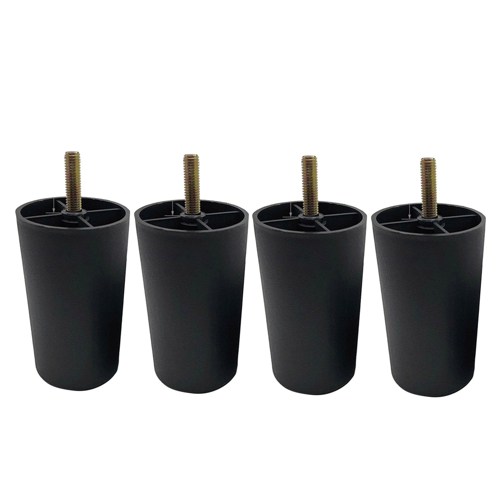 4 Pieces Round Tapered Plastic Couch Legs, Heavy Duty Replacement Furniture Feet for Sofas, Chairs, Cabinets, 10.2 cm, Black — image 3