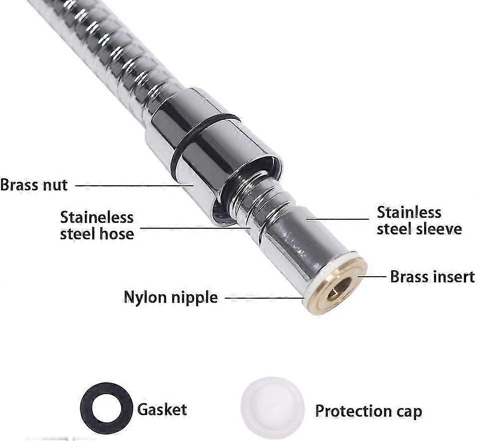 200cm Stainless Steel Shower Hose, Metal Universal Replacement Shower Hose โ image 3