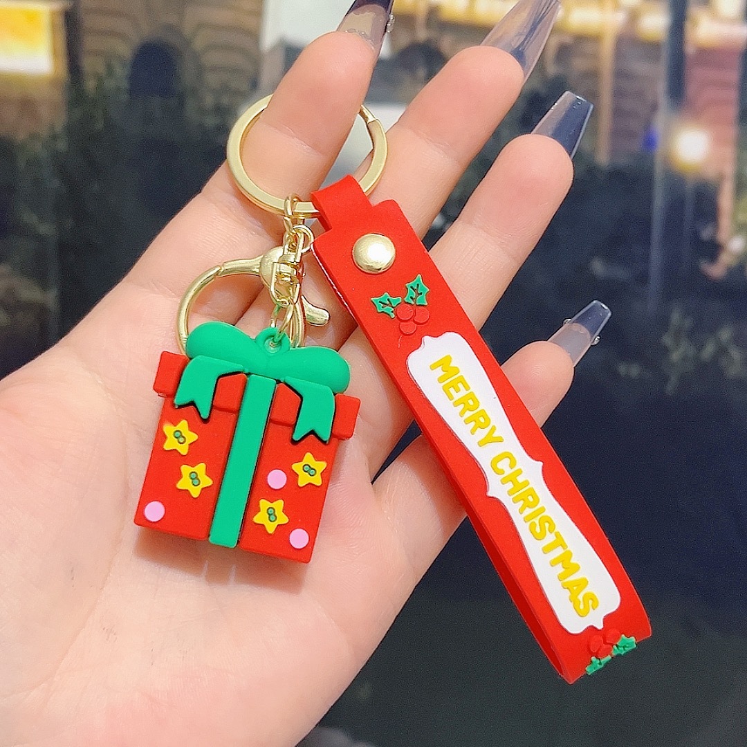 6PCS Christmas Silicone Keychain Cute Santa Snowman Bag Charm Festive Keyring for Kris Kringle Gifts — image 6