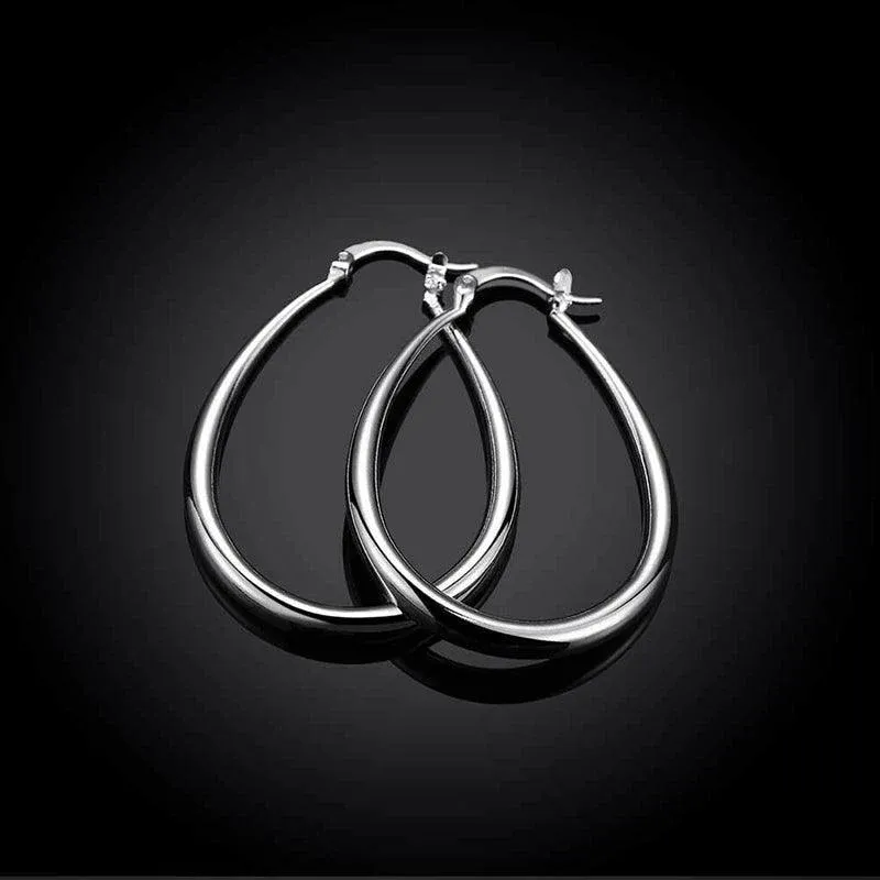 Elegant Teardrop Silver Filled Hoop Earrings 41mm Lightweight Fashion Jewelry โ image 6