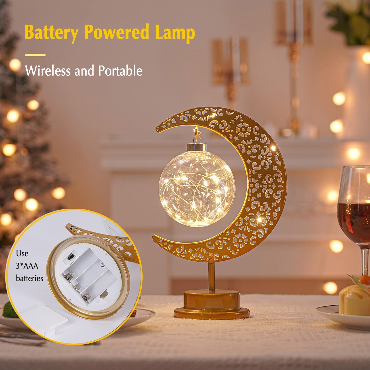 Moon Lamp, Enchanted Lunar Lamp, Ramadan Decorations Lamp for Bedroom, Magic Kids Night Lights, Crescent Moon Light — image 4
