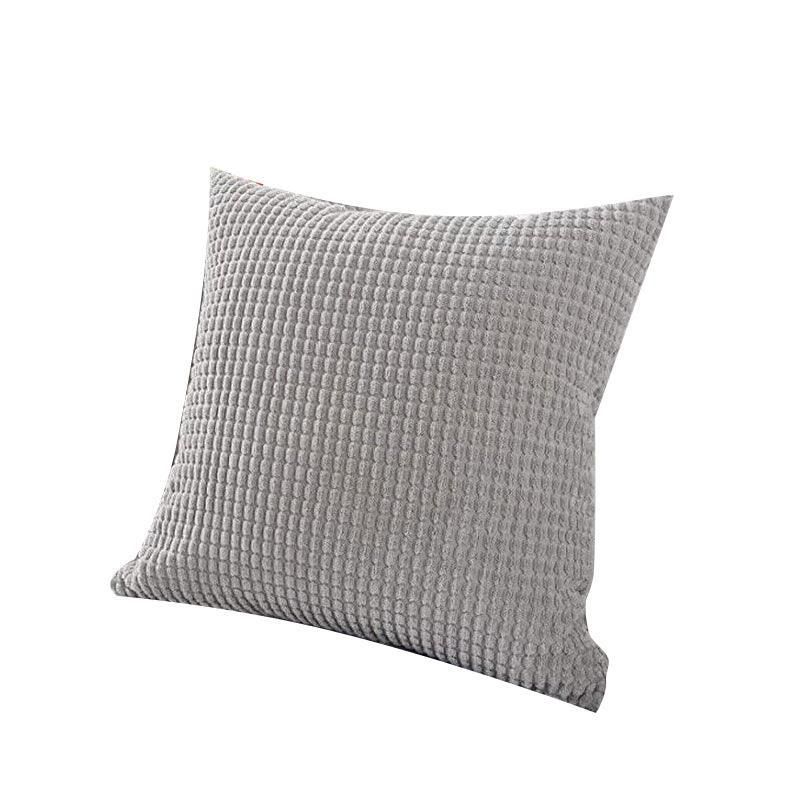 45 × 45 Plain Solid Colour Cushion Cover Decorative Pillow Case Home Multicoloured - Light Grey