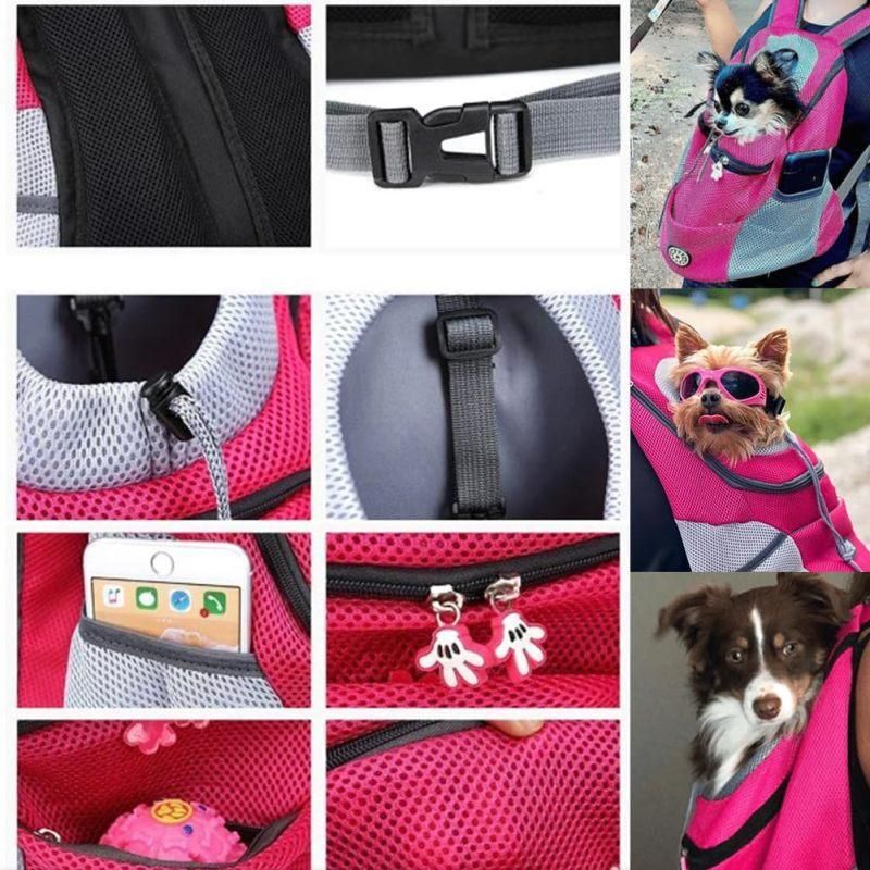 Breathable Mesh Pet Carrier Backpack For Dogs Cats Hiking Travel - Rose Red L โ image 5
