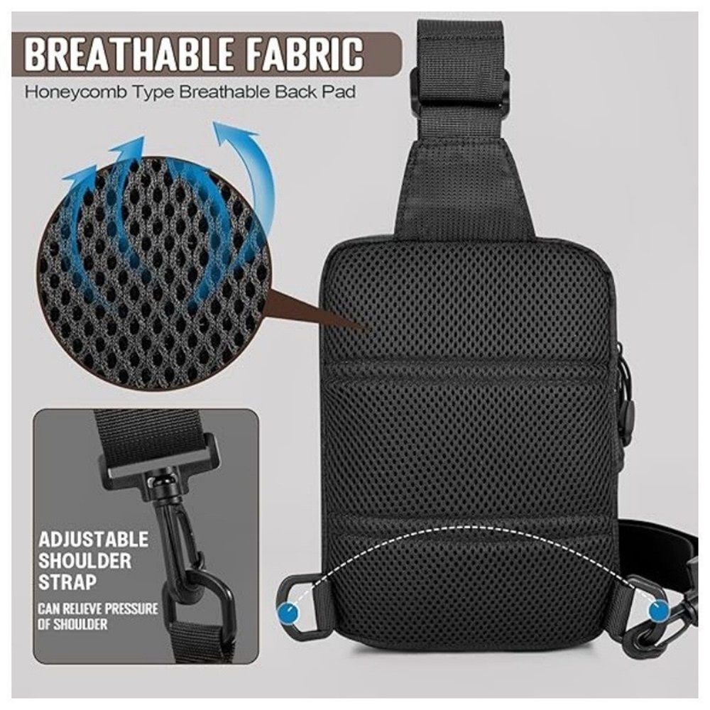 Mens Sling Bag Small Crossbody Sling Bag, Mini Chest Bag Waterproof Shoulder Bag for Men Women — image 2