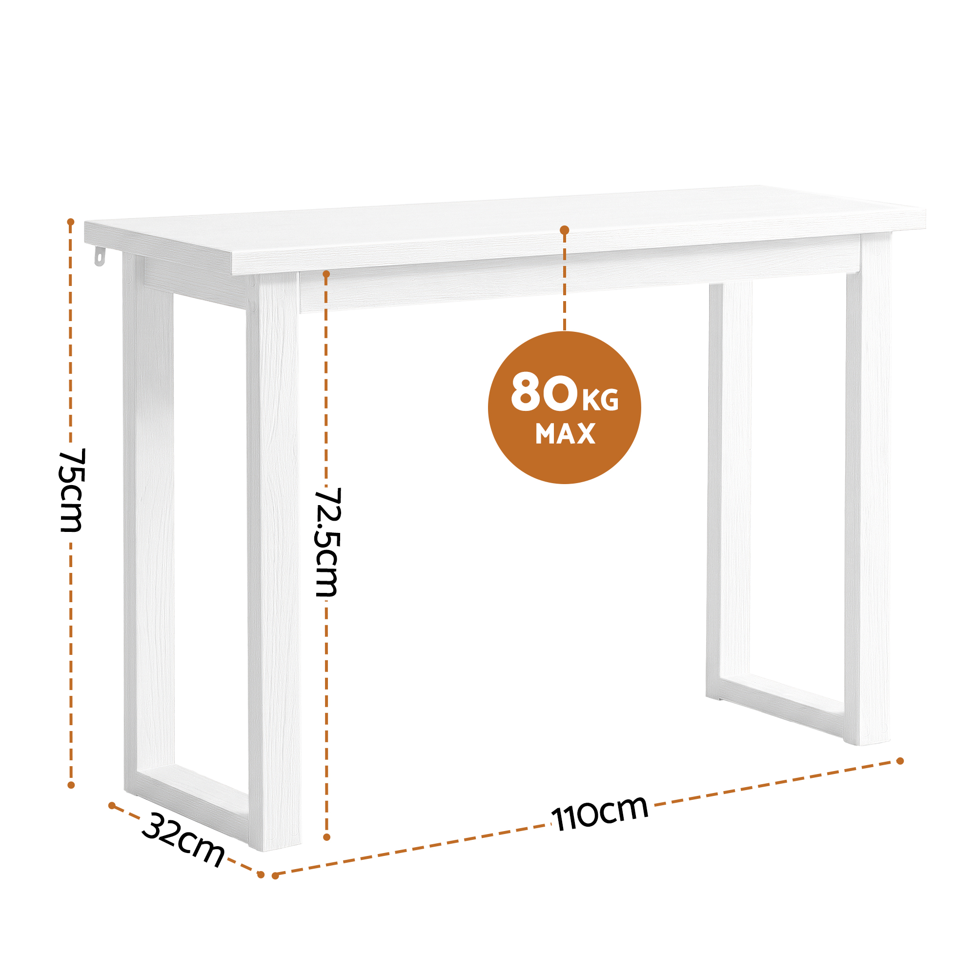 Artiss Console Table 110CM White — image 3