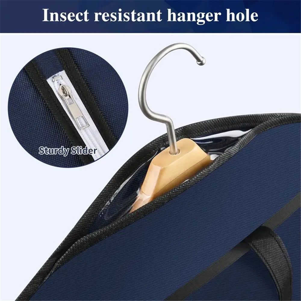 2 pack 40-inch Suit Bag Garment Bag for Travel and Storage, Garment Bags for Hanging Clothes with Zipper and Visible Transparent Window, Black — image 4