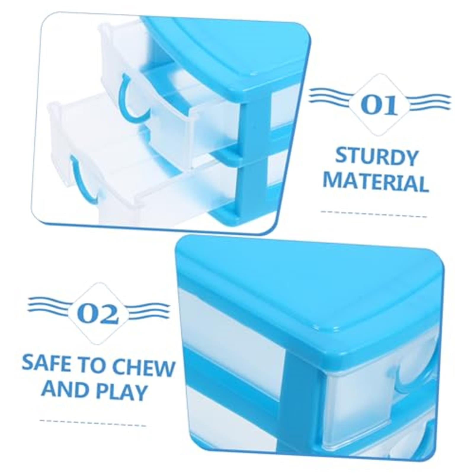 Rectangular Empty torage Box, Plastic Pencil Case, Clear Storage Container for Pencil,Crayon,Sticker,Cosmetics, 1 Pcs, 5.24x2.44x0.98 3.54x5.11x3.14 Blue โ image 5