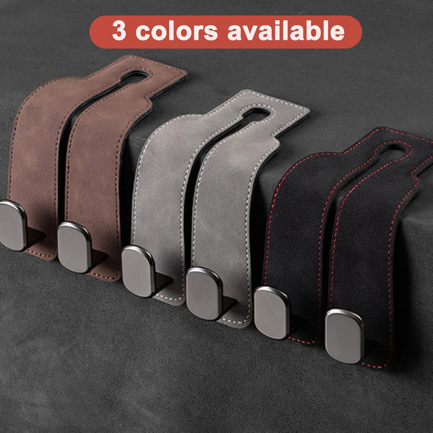 Car Headrest Hook, Car Hook for Wallet & Bag, Car Wallet Hook (Grey - Pack of 2) — image 6