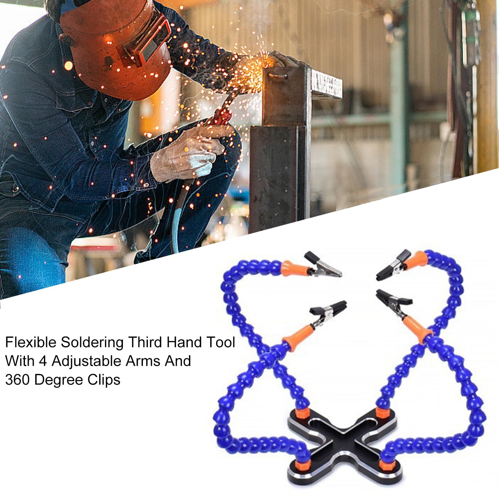 Professional Soldering Aid Helping Hand With Four Flexible Arms And Rotatable Alligators Clips For Craftsmanships โ image 2